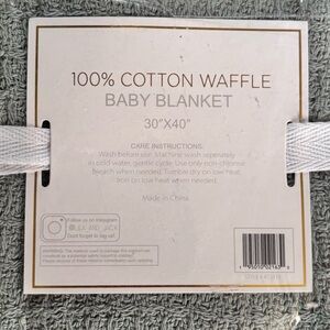 Cotton Waffle Baby Blanket in Soft Green